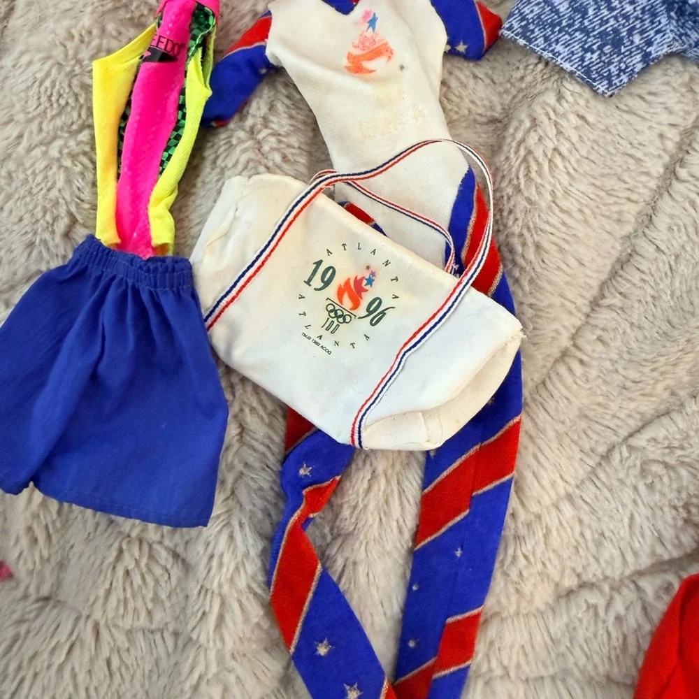 Lots of 26 authentic Barbie items 80s 90s 2000s Olympics swimming baseball space